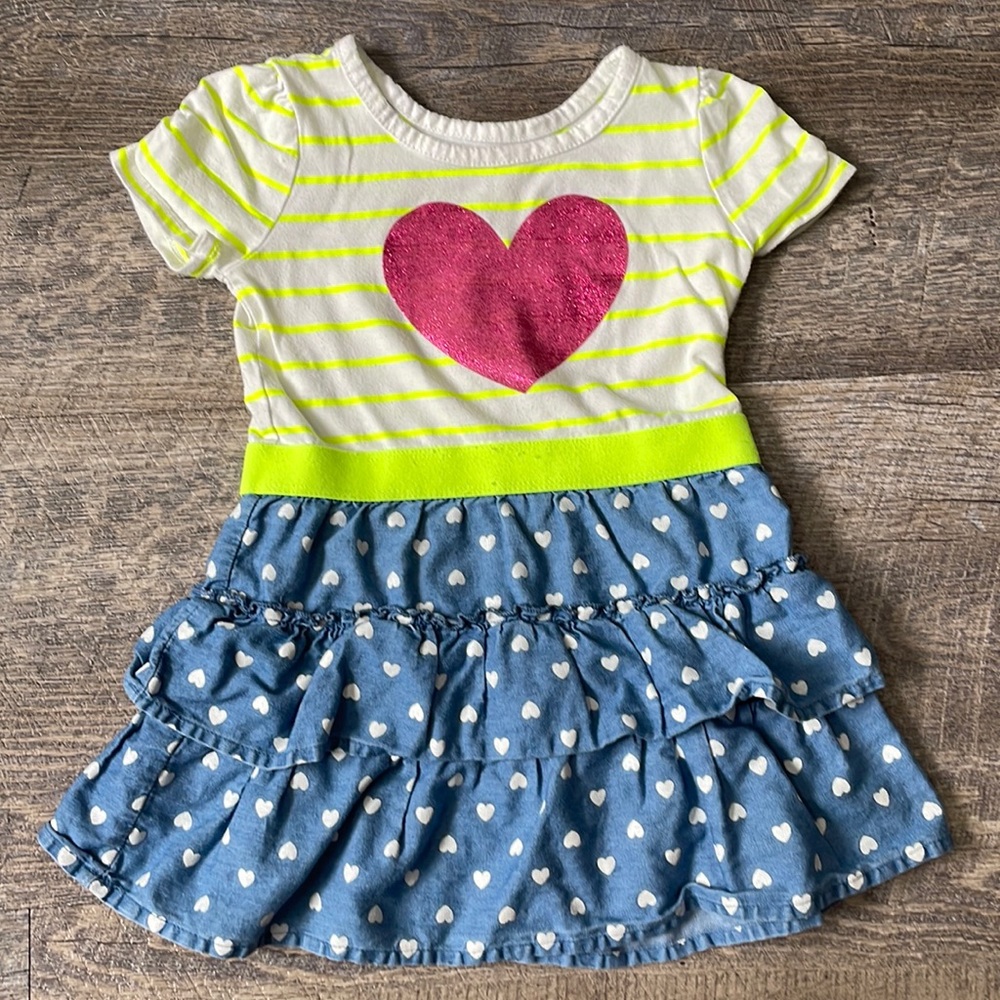 1989 Place | 2T Striped and Polka Dot Hearts Dress